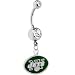 NFL Logo SILVER Single GEM Belly Ring - New York Jets