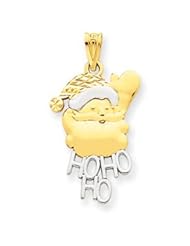 14k Gold & Rhodium Santa Pendant