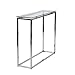 Euro Style Sandor Clear Glass Top Console Table, Chromed Steel Base