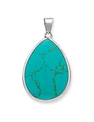 Sterling Silver Teardrop Turquoise Pendant
