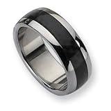 Stainless Steel and Carbon Fiber 8mm Polished Band SR25-8.5