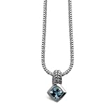 Sterling Silver and Blue Topaz Pendant Necklace