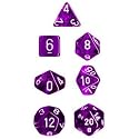 Polyhedral 7-Die Translucent Dice Set - Purple