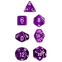 Polyhedral 7-Die Translucent Dice Set - Purple