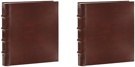 Pioneer Photo Albums 100-Pocket European Bonded Leather Photo Album for 4 by 6-Inch Prints, Black (2, Brown)
