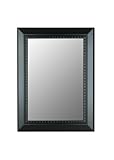 IMAGE OF Wall mirror with black finish embellished with square button design. by Hitchcock-Bufferfield