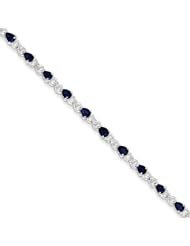 Sterling Silver Sapphire and Diamond Bracelet