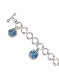 8" Ancient Roman Glass Toggle Bracelet Designer Unique