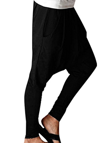 Allegra k men stylish elastic waist big pockets front harem pants…
