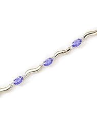 14kt Yellow Gold Oval Tanzanite and Diamond Bracelet