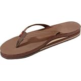  : Womens Rainbow Sandals Premier Leather Double Stack Narrow Strap Dark Brown Large (7.5 - 8.5)