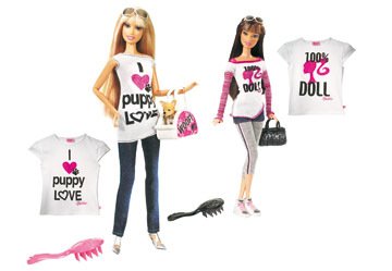 Childrens Toyshop  Toys : Barbie - Talk to me with T-Shirt for a girl