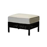 IMAGE OF Equestrian Outdoor Ottoman with Cushion - Woodvale Cognac - Frontgate, Patio Furniture