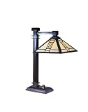Dale Tiffany TT100016 Noir Mission Table Lamp, Mica Bronze and Art Glass Shade