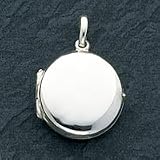 Sterling Silver Round Locket with 20 inch Sterling Silver Chain