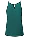 JJ Perfection Women's Round Neck Front Pleated Chiffon Tank Top Jade 3XL