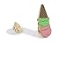 Last Valentine Icecream Enamel Pin Nickel Plated Color Pink and Green Lapel Pin