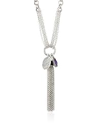The SAK Charm and Silver Tassel Necklace, 18"