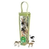 African Animals Nature Tube 15 piece playset: Elephant, Giraffe, Leopard, Zebra, Crocodile, Lion, Rhino, Warthog, Gazelle, Hippo, Mandrill, Ostrich