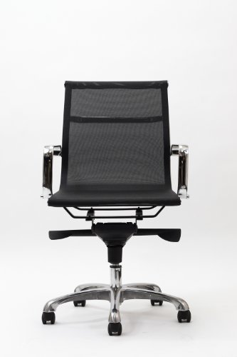 Regis All-Mesh Low Back Conference Office Chair with Chrome Base in Black