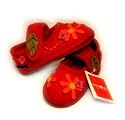 Haflinger Hausschuhe, Ballerinas, Slipper Flora, rot, WOLLE
