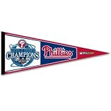 PENNANT MLB BASEBALL PHILADELPHIA PHILLIES 08 WORLD SERIES CHAMPIONS OFFICIAL MLB FULL SIZED PENNANT 30"