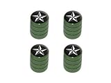 Nautical Star Black - Tire Rim Valve Stem Caps - Green Bargain