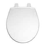 Bemis 730SL 000 Hospitality Round Closed Front Plastic Toilet Seat with Whisper Close Hinges, White 