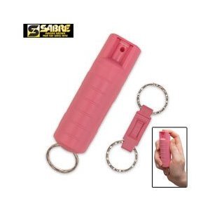 SABRE Compact Pepper Spray with Quick Release Key Ring (Pink)
