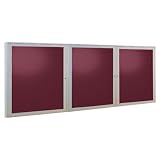 Ghent PA34896BBG Enclosed 48 x 96 Changeable Letterboard, For Indoor Use, 3 Doors, Satin Aluminum