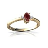 14K Yellow Gold Oval Genuine Ruby Ring Size 6.5