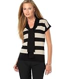 MICHAEL Michael Kors Striped Tie-Neck Cap-Sleeve Top