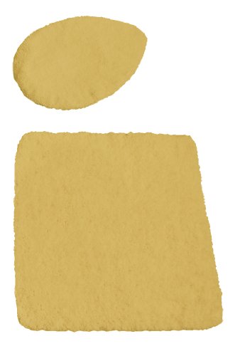 Kinzler J-10053/06 Mikrofaser Bademattenset 2-teilig, WC-Deckelbezug 47 x 50 cm, und Vorleger ohne Ausschnitt 50 x 55 cm, gelb