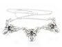 Unique Sterling Silver Genuine Garnet Butterfly Necklace - 17"