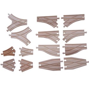14-piece Wooden Switch Track Adapter Connector Thomas Train Track Set by 