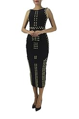 Cocktail Nylon/Rayon/Spandex Beaded Bandage Dress/Bodycon Dress/Club Dress/Evening Dress/Wedding Dress/Maxi Dress 