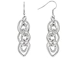STAINLESS STEEL POLISHED AND TEXTURED DANGLE EARRINGS