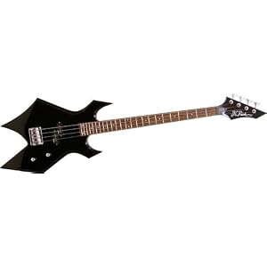 B.C. Rich Bronze Warlock Electric Bass Guitar, Black by 