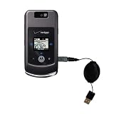 Retractable USB Cable for the Motorola W755 with Power Hot Sync and Charge capabilities - Gomadic Brand w/ TipExchange Technology
