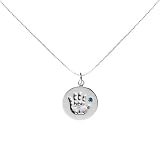 Sterling Silver December Birthstone Handprint Pendant, 18