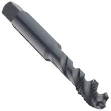 Dormer MTT-X E008/MTT-X E018 Powdered Metal Spiral Flute Threading Tap, Black Oxide Finish, Round Shank With Square End, Modified Bottoming Chamfer