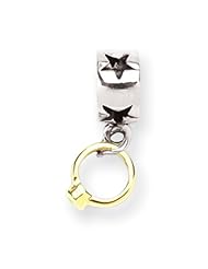Sterling Silver & Reflections CZ Ring Dangle Bead
