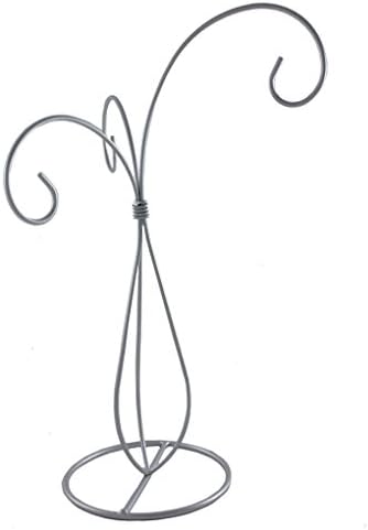 10.5" Silver Painted 3 Arm Christmas Ornament Stand