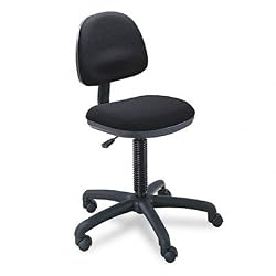Safco 3380BL Swivel Desk Chair, Precision Height, Black Fabric