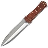 Plains Indian Dagger, Wood Handle, Leaded Leather Sheath