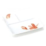 白磁木蓮　仕切皿（赤） 【和皿・洋皿 波佐見】