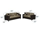 Bobkona Seattle Microfiber Sofa and Loveseat 2-Piece Set in Pebble Color