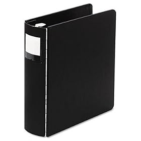 Heavyweight Casebound DublLock Round Ring Binder, 11 x 8-1/2, 2 Cap, Black
