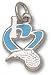 Orlando Magic Solid Sterling Silver ''I Heart'' Logo 1/2'' Enamel Pendant
