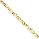 14 Karat Gold Charm Link Anklet with Extension - 10 inch